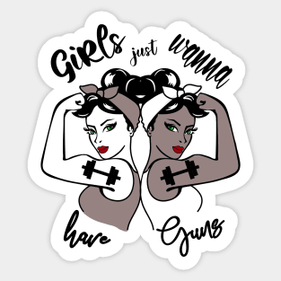 Girls just wanna have Guns, Gym Fitness Sticker